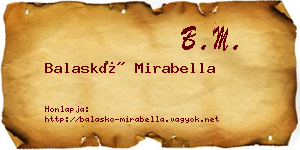 Balaskó Mirabella névjegykártya